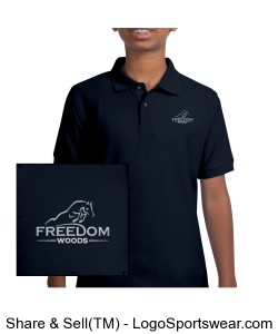 Youth Polo Navy Design Zoom